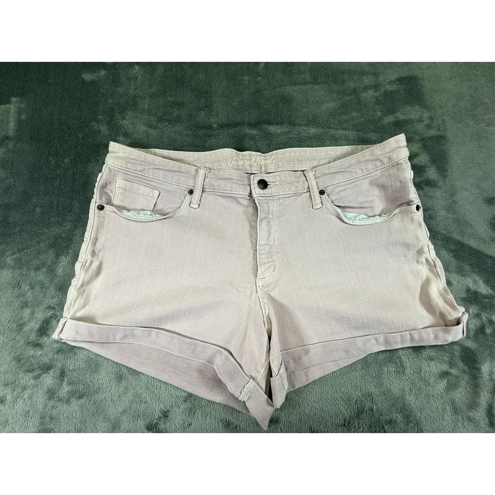 Universal Thread Women's Mauve Denim Cuffed Shorts Size 16/33 Mid Rise Lavender - Picture 2 of 8